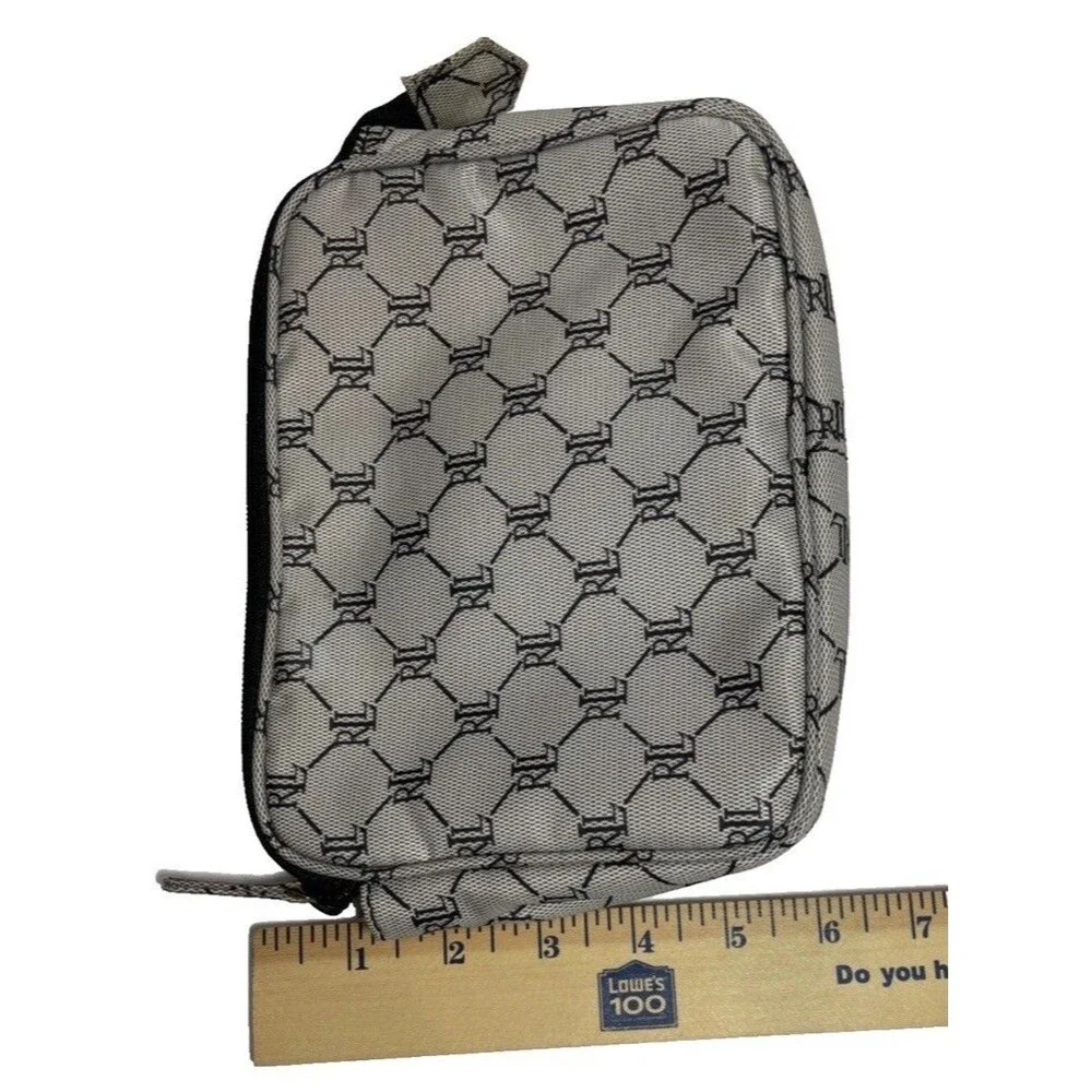 3 Lauren Ralph Lauren Cosmetic Accessory Pouches Bag Logo VTG Gray Diamond